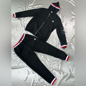 Moncler Logo-Embroidered Striped Cotton-Jersey Zip-Up Hoodie + Pants